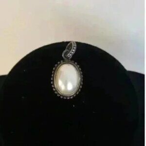 Sterling Silver Faux Pearl Pendant